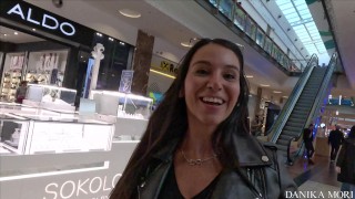 In the Shopping Center with remote control toys and we get dripping wet pussy in public