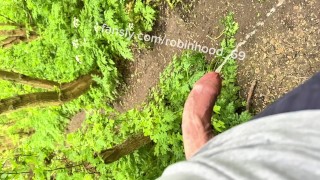 Outdoor pissing with foreskin hard DICK