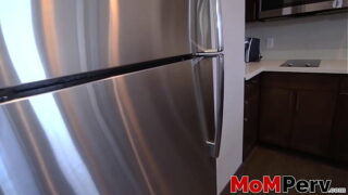Thick brunette stepmom Natasha Nice swallows stepson hot cum