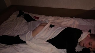 Fucked stepbrother with a big cock very hard and cum