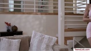 Lesbian babes toying their ass using dildo